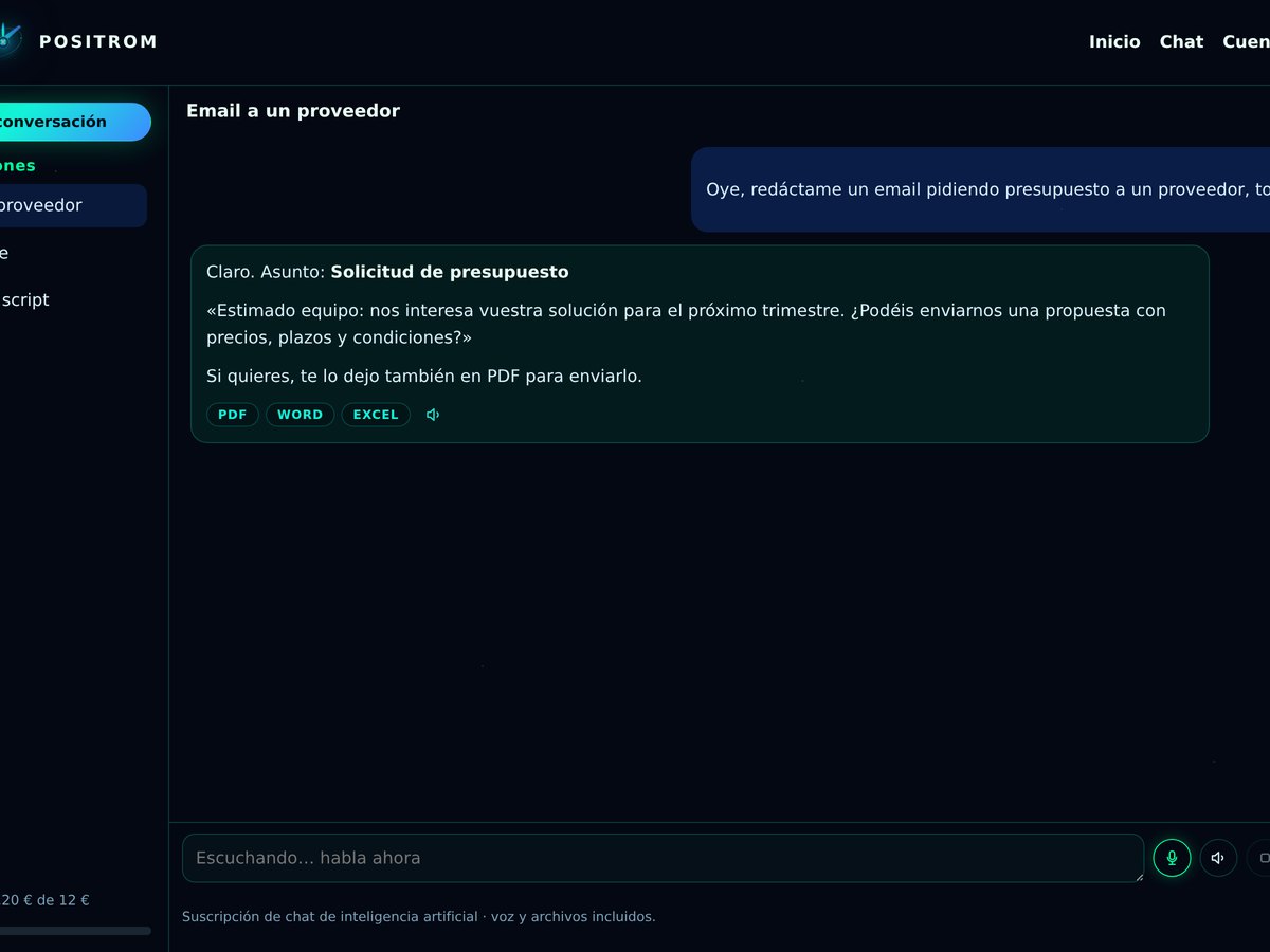 Positrom: chat de inteligencia artificial por suscripción